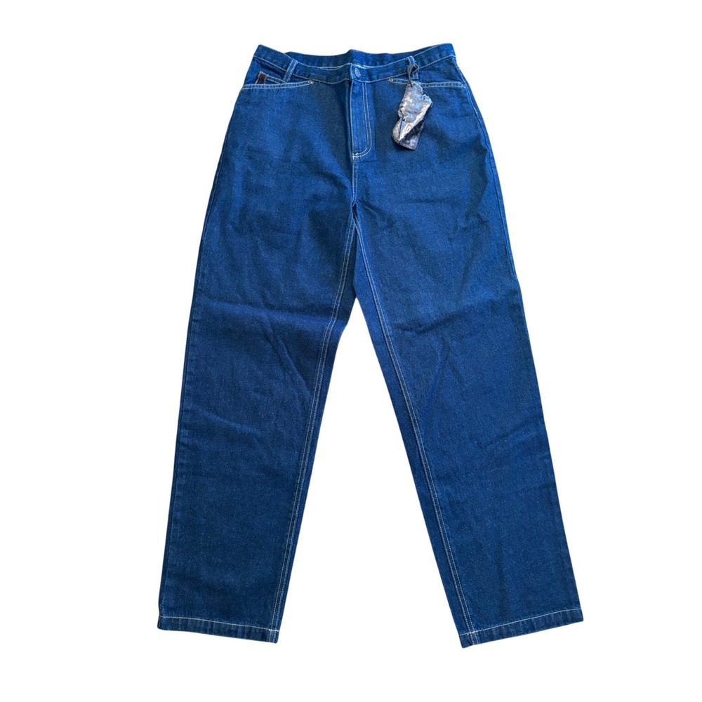 J. Jill Out of the Blue Dark Wash Straight Leg Jeans 100% Cotton Size 12 NWT